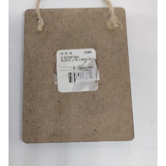 Initial Letter A Christmas Ornament Rustic Primitive Metal Wood Red Silver - Picture 3 of 4